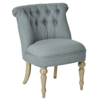 OSP Home Furnishings AUBAS-K21 Aubrey Tufted Side Chair With Klein Sea Fabric and Brushed Legs